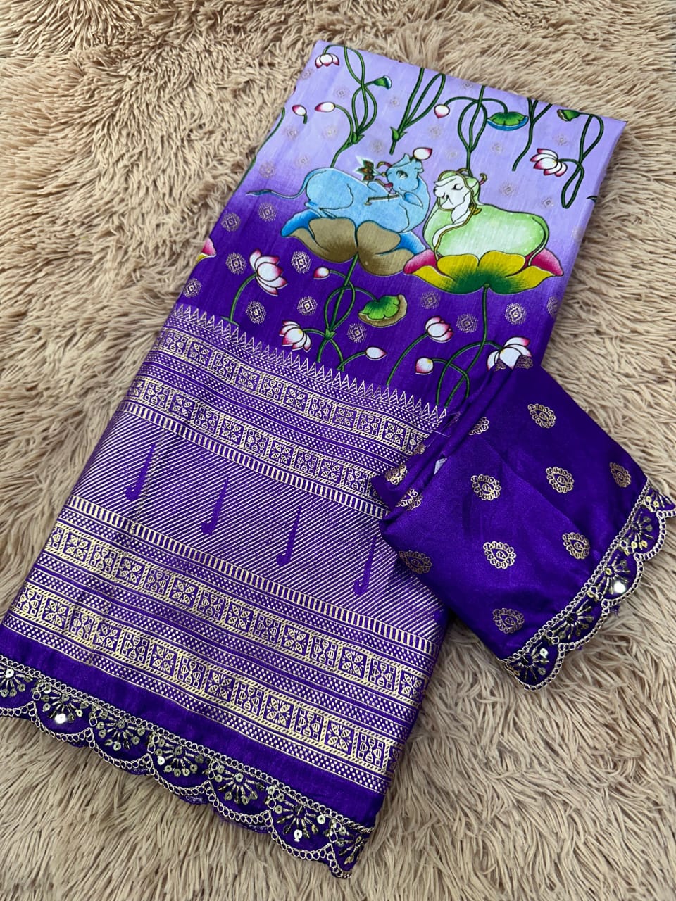 Soft Dola Saree.. With foil print All Over.. . Rich Pallu... Saree