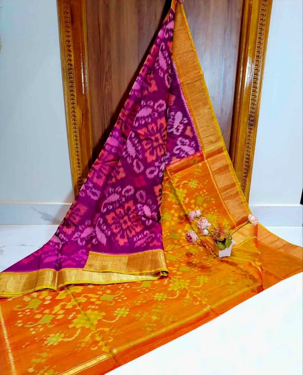 Latest and Exclusive Double weaving Printed Sarees 