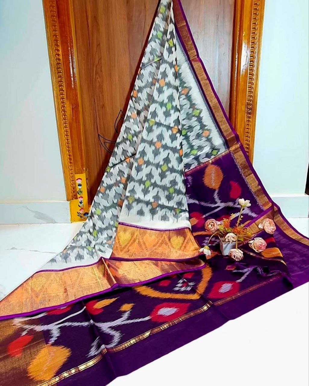 Latest and Exclusive Double weaving Printed Sarees 