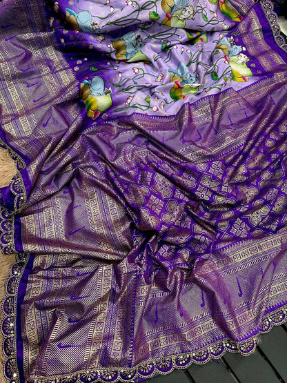 Soft Dola Saree.. With foil print All Over.. . Rich Pallu... Saree