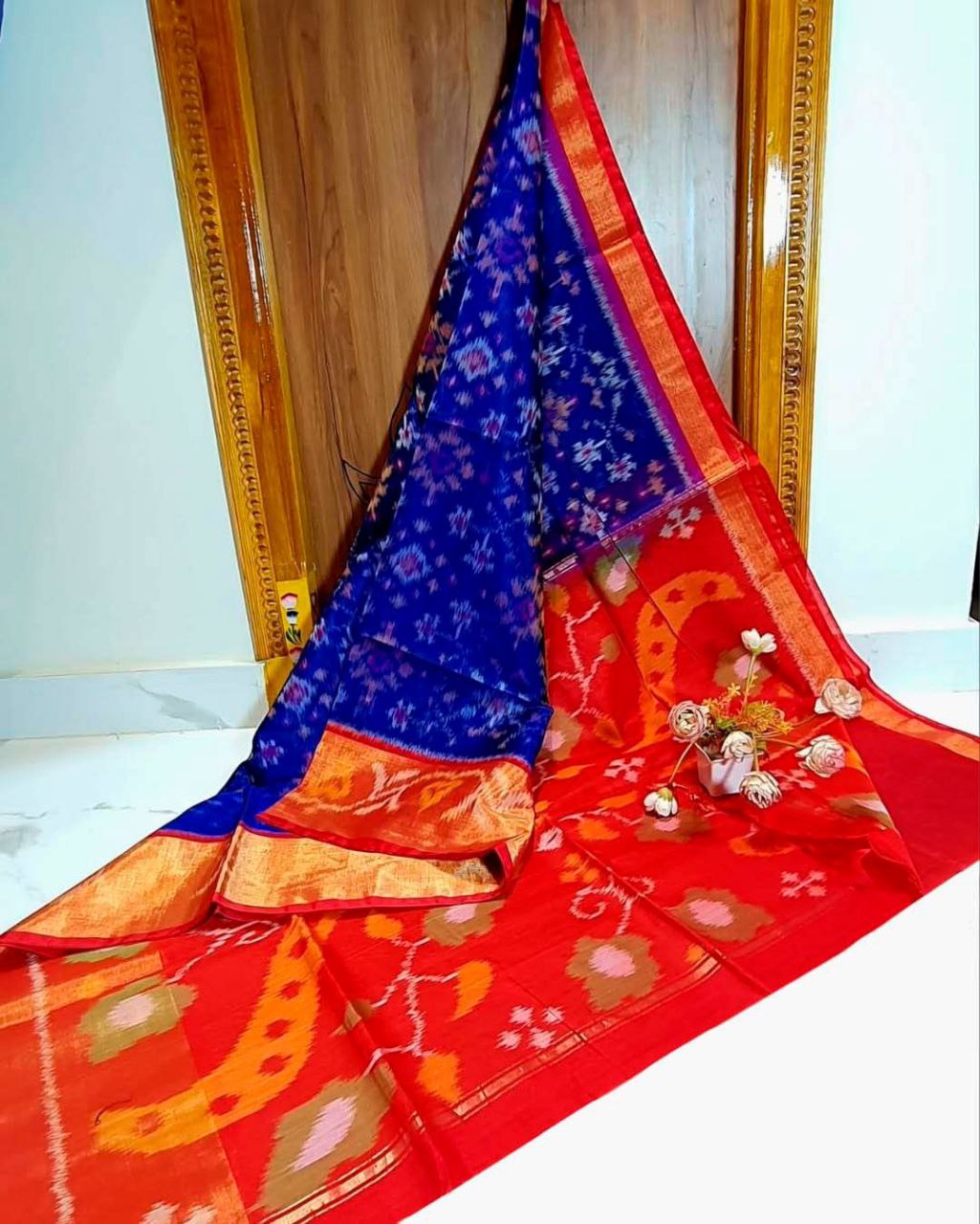 Latest and Exclusive Double weaving Printed Sarees&nbsp;